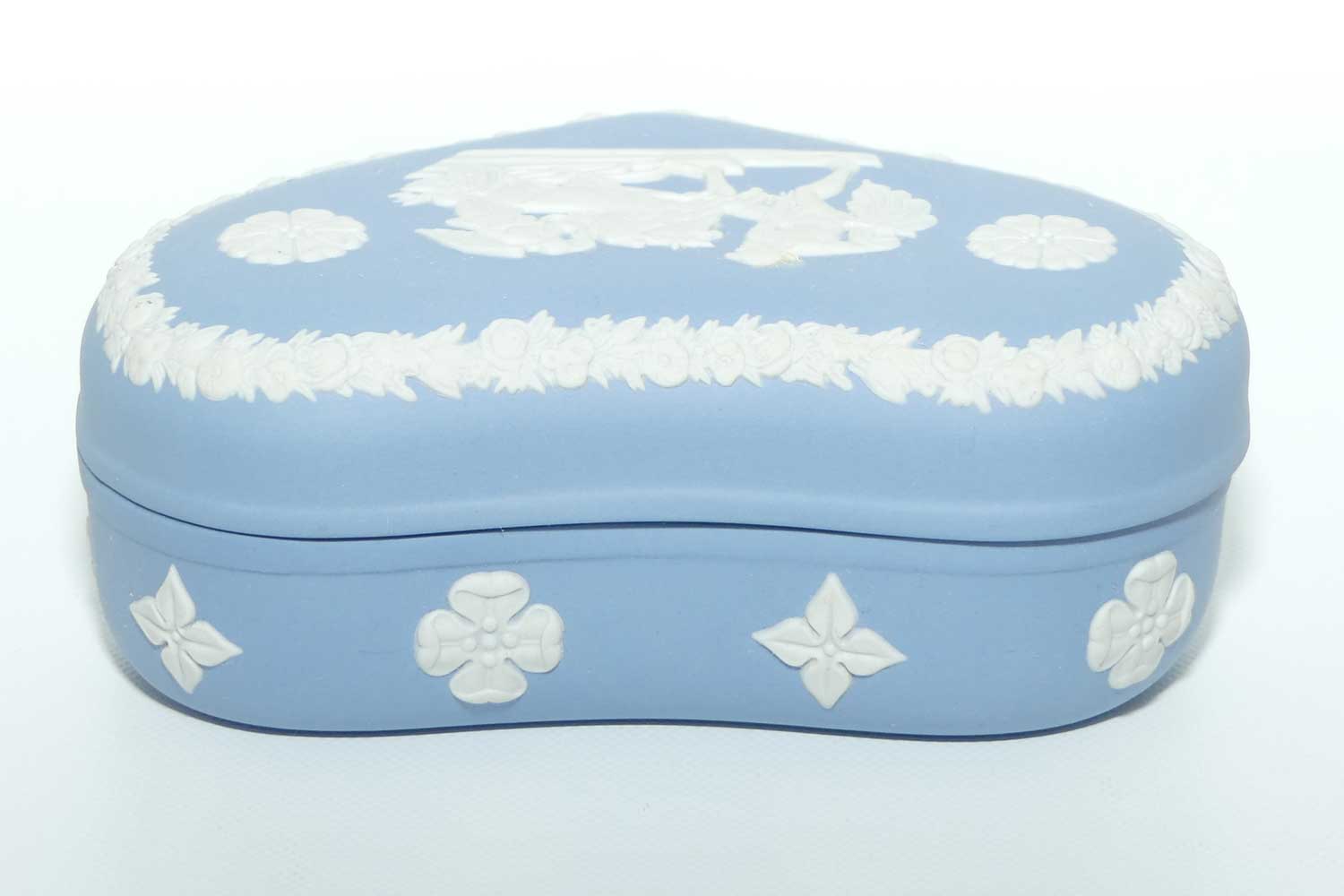 Wedgwood Jasper | White on Pale Blue | Large Heart trinket | Aurora and Tithonos | #2