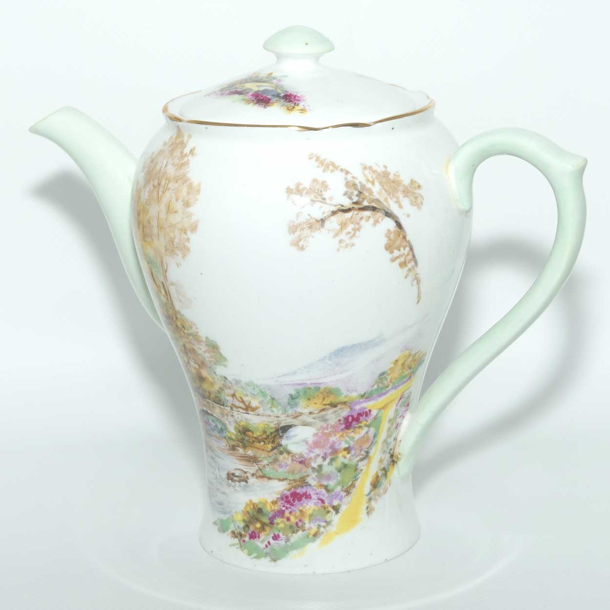 Shelley Heather pattern coffee pot + lid