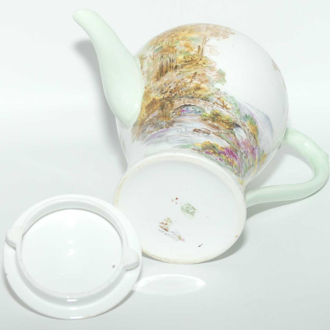 Shelley Heather pattern coffee pot + lid