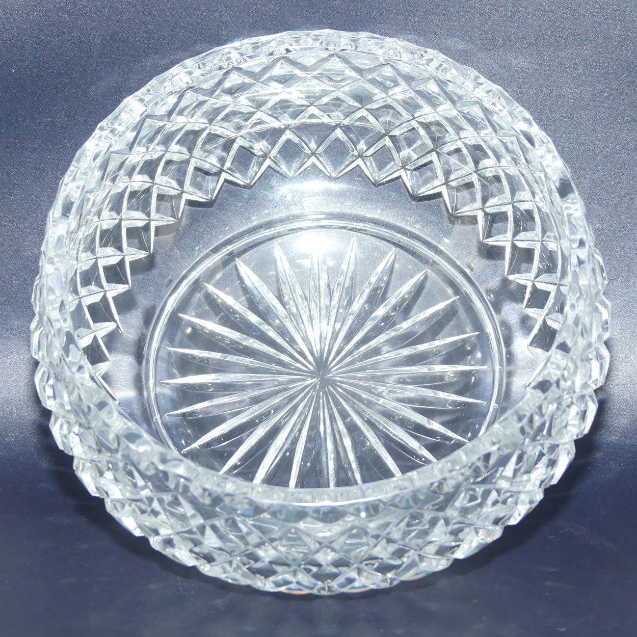 Traditional Diamond Cut Crystal bowl | Heavy | 18.5cm diam