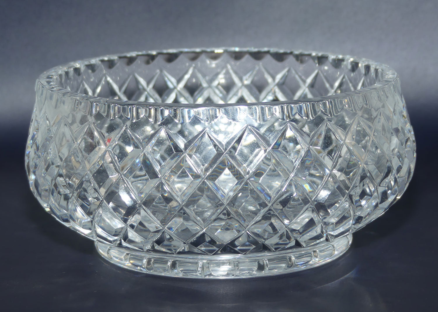 Traditional Diamond Cut Crystal bowl | Heavy | 18.5cm diam