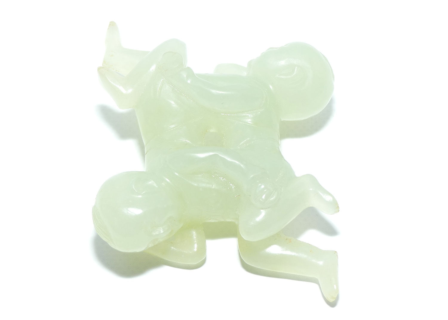 Mid 20th Century Chinese Nephrite Green Jade Liangyi Sheng Sixiang figure