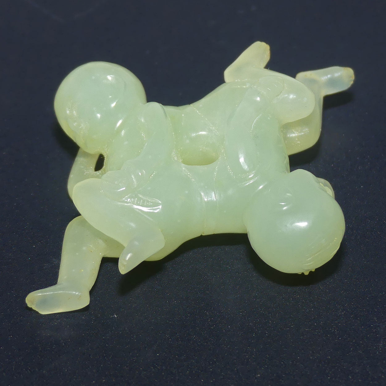 Mid 20th Century Chinese Nephrite Green Jade Liangyi Sheng Sixiang figure