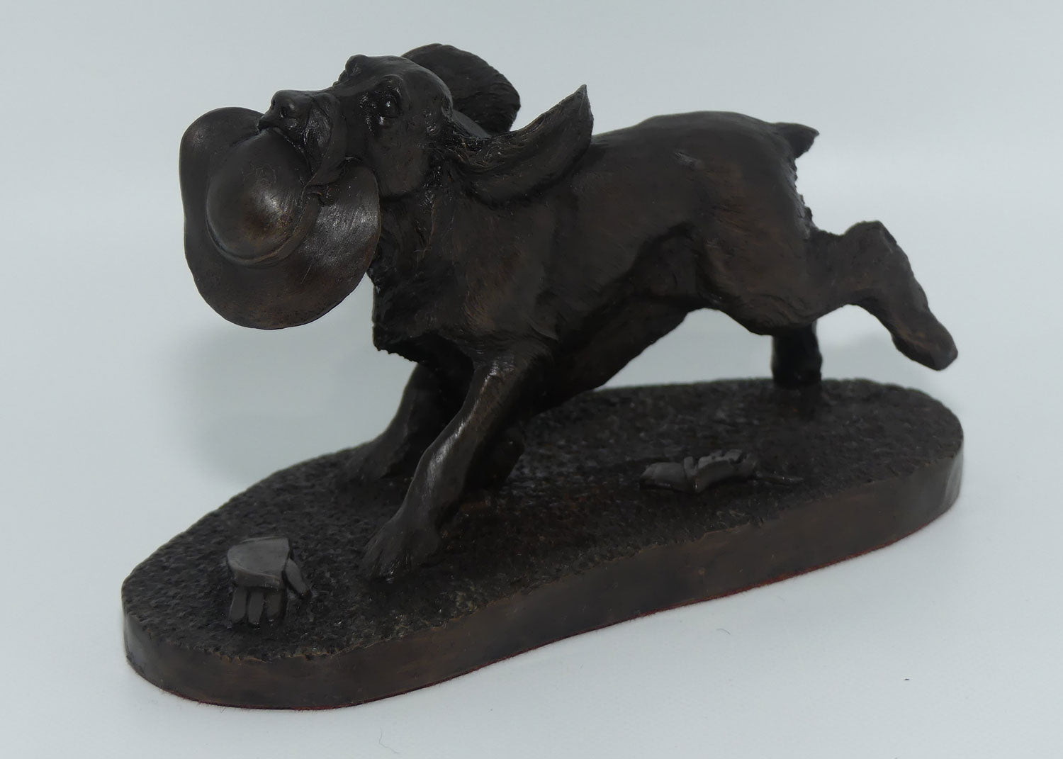 Heredities Cold Cast Bronze figure of an Spaniel with Hat | Jean Spouse
