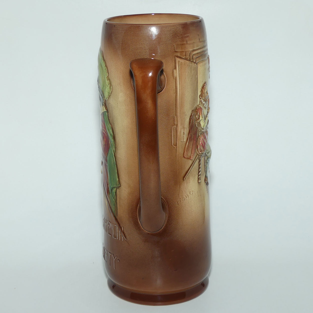 Royal Doulton Aerographed Brown Here's a Health Unto his Majesty double handled vase D5719 | #1