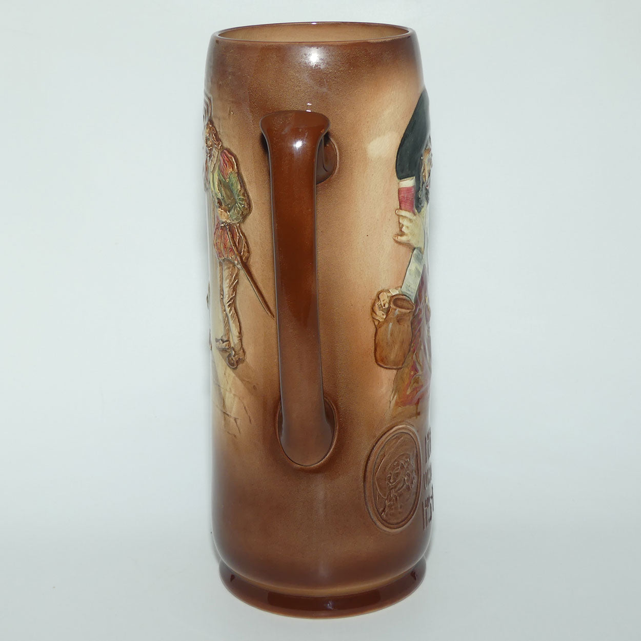 Royal Doulton Aerographed Brown Here's a Health Unto his Majesty double handled vase D5719 | #1