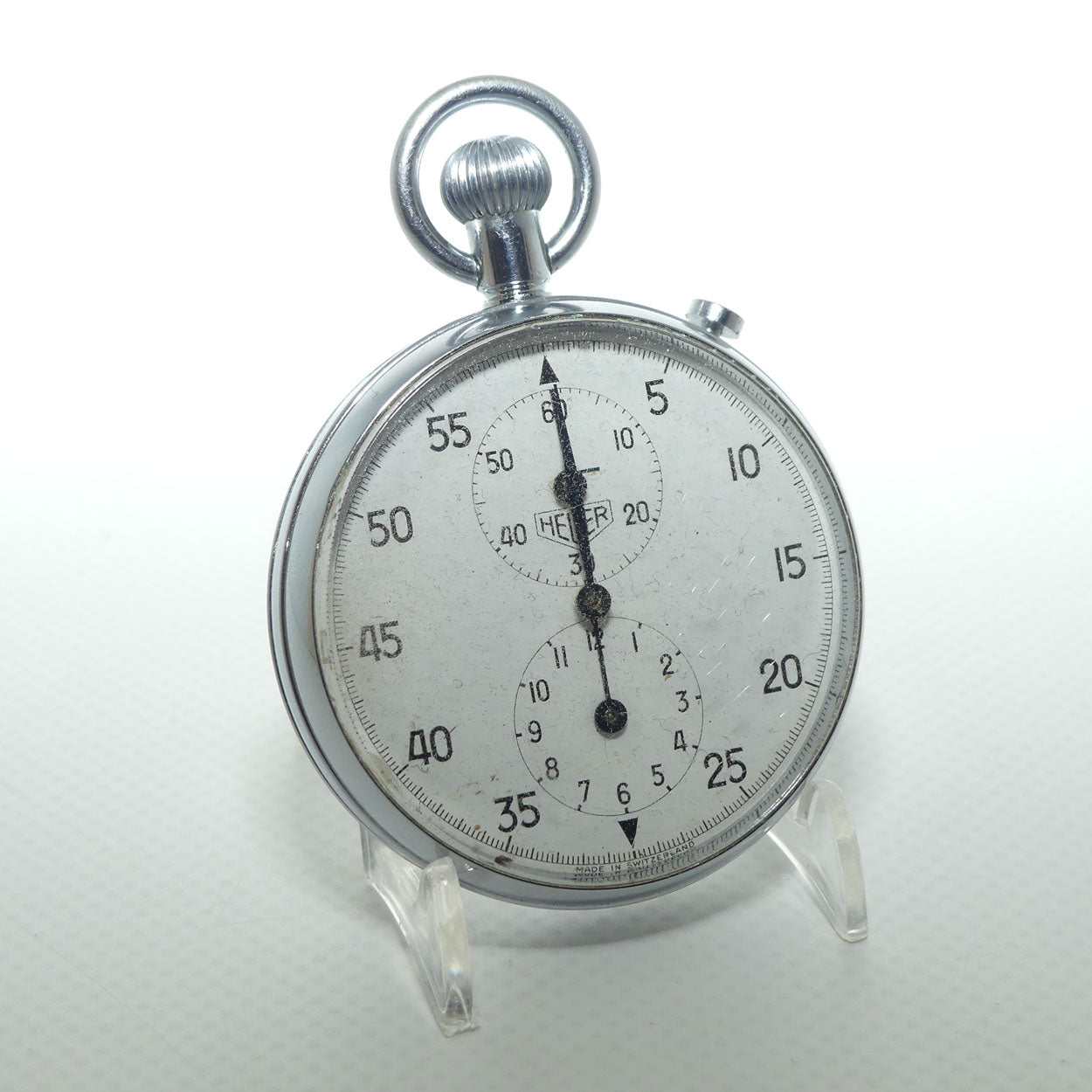 Vintage HEUER Swiss Made Stop Watch | Two Register Dial | 12 hour and 60 minute subdials