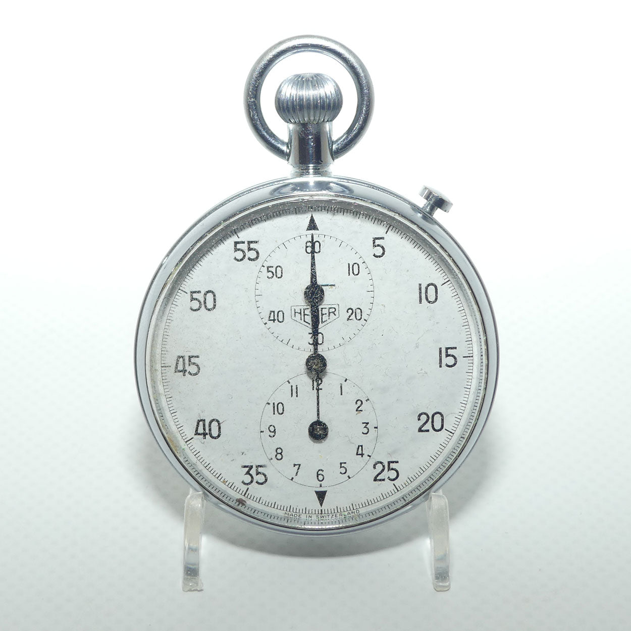 Vintage HEUER Swiss Made Stop Watch | Two Register Dial | 12 hour and 60 minute subdials
