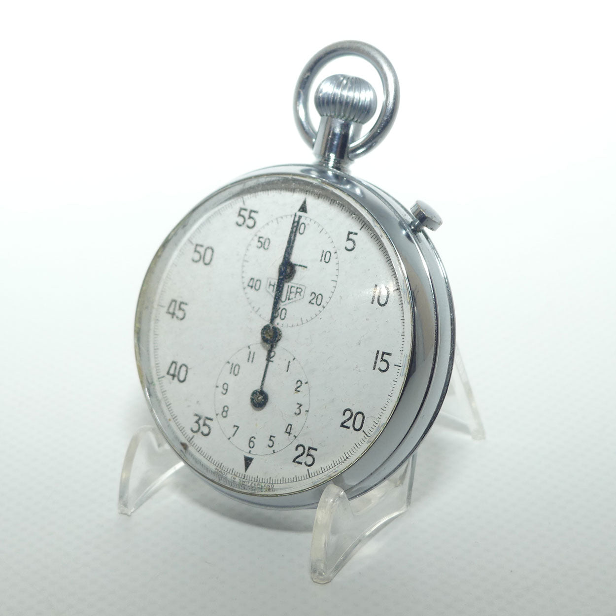 Vintage HEUER Swiss Made Stop Watch | Two Register Dial | 12 hour and 60 minute subdials