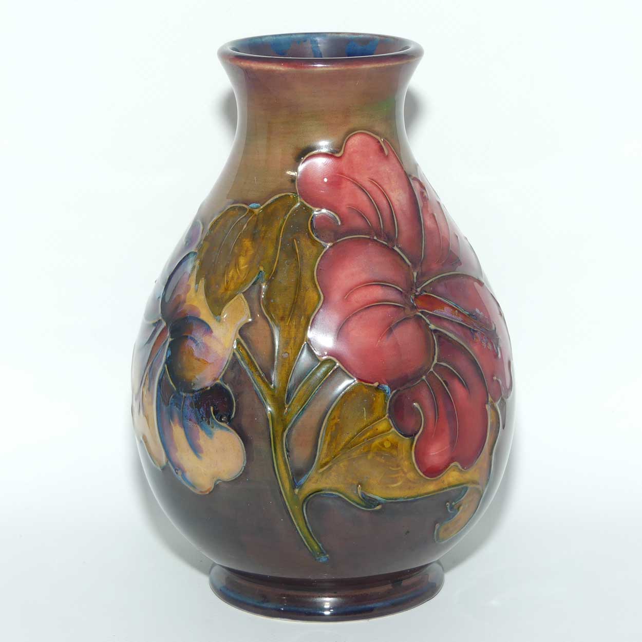 Walter Moorcroft Flambe Hibiscus 7/7 vase | c.1988