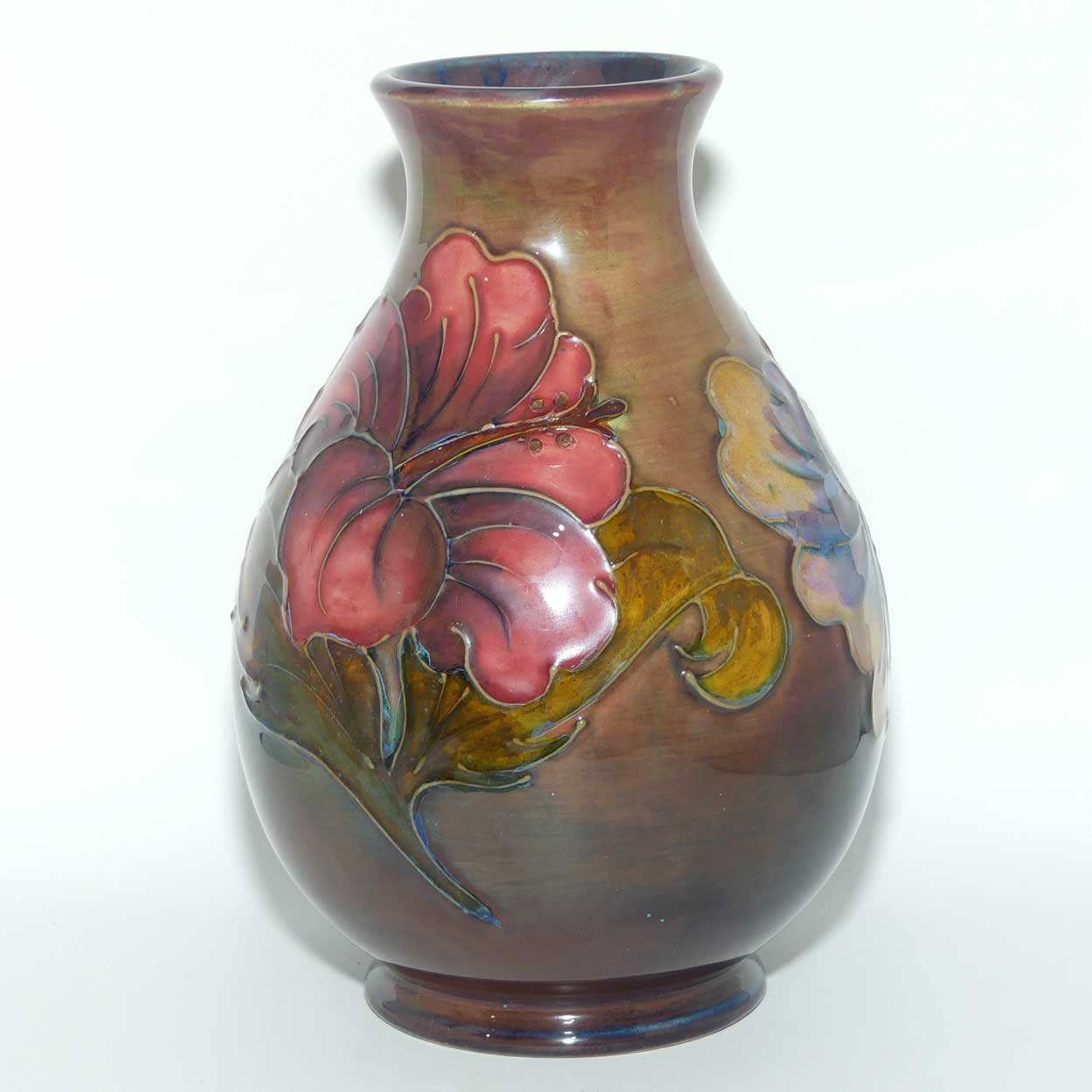 Walter Moorcroft Flambe Hibiscus 7/7 vase | c.1988