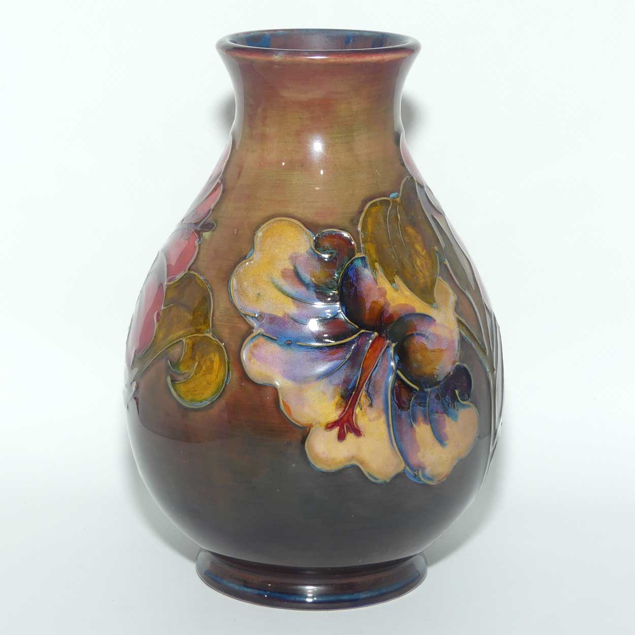 Walter Moorcroft Flambe Hibiscus 7/7 vase | c.1988