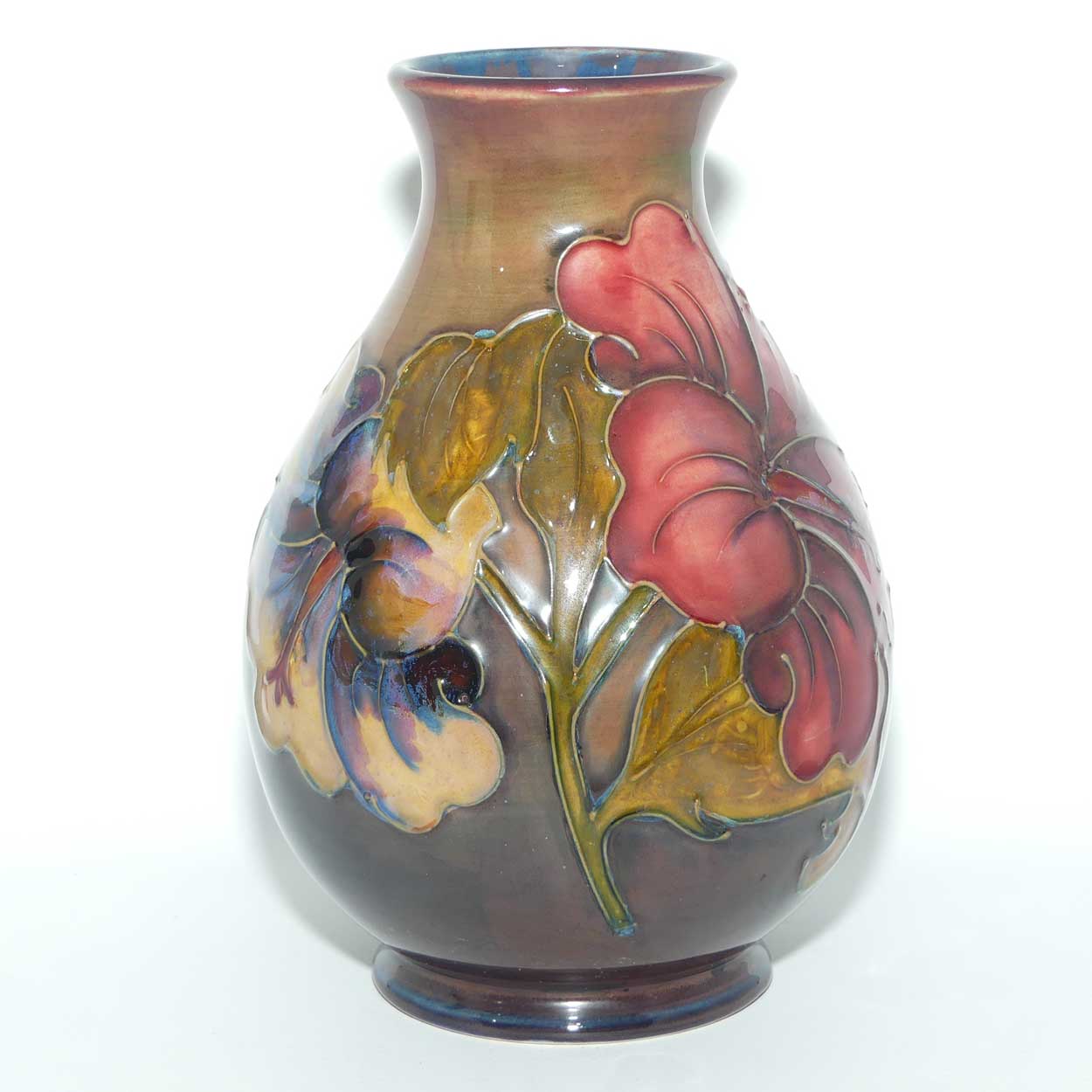 Walter Moorcroft Flambe Hibiscus 7/7 vase | c.1988