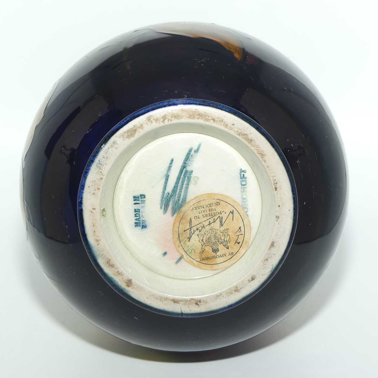 Walter Moorcroft Hibiscus with Flambe Tinted Flowers vase | Shape 7/8