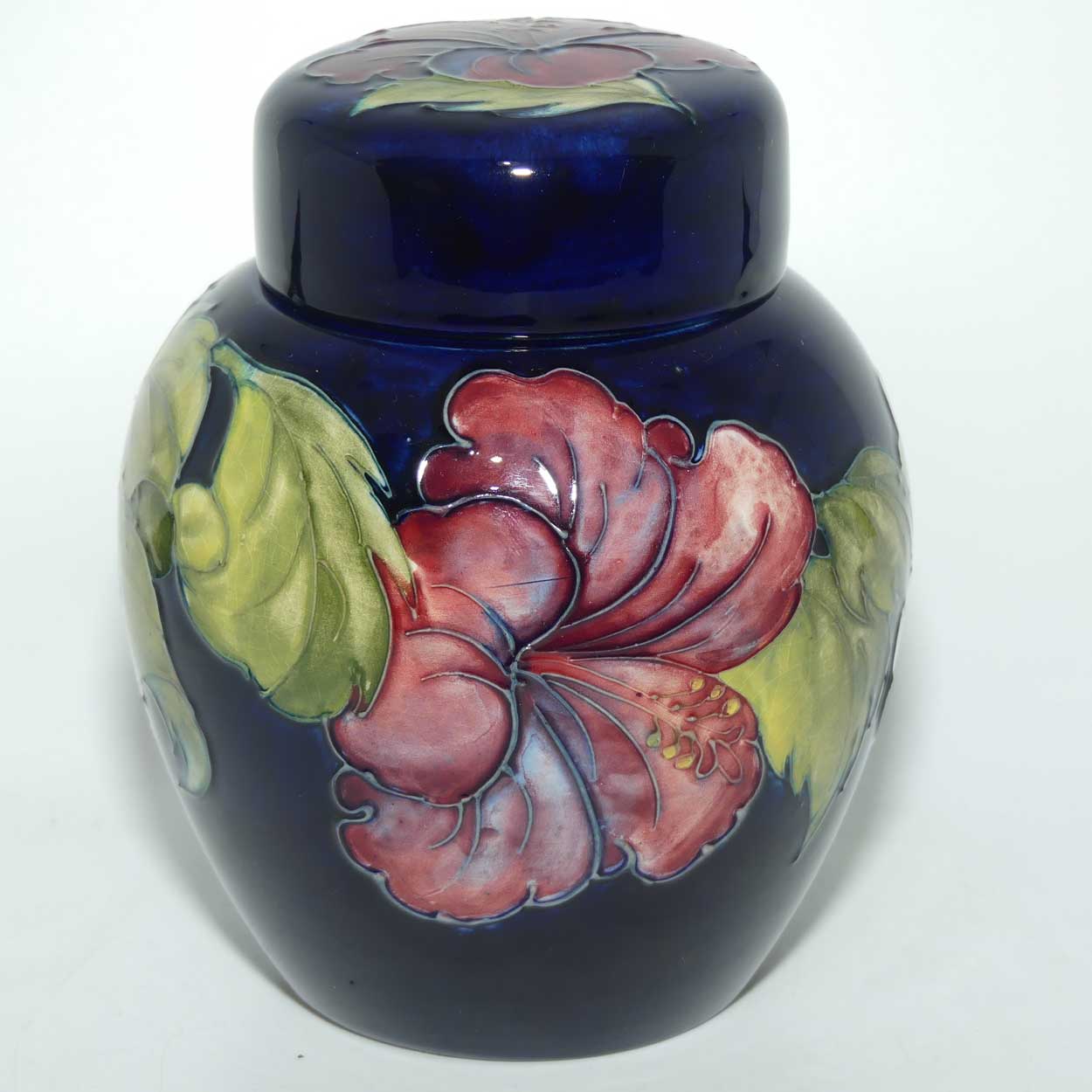 Walter Moorcroft Hibiscus (Blue) ginger jar #1