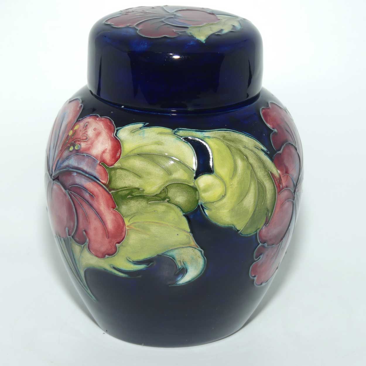Walter Moorcroft Hibiscus (Blue) ginger jar #1