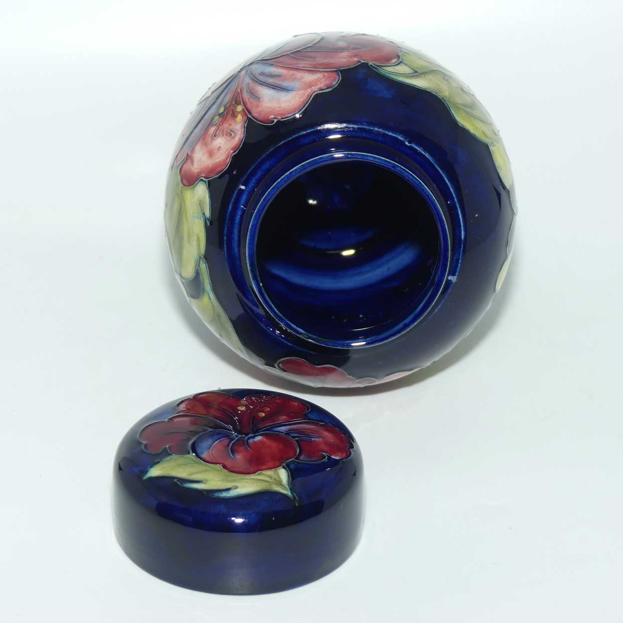 Walter Moorcroft Hibiscus (Blue) ginger jar #1