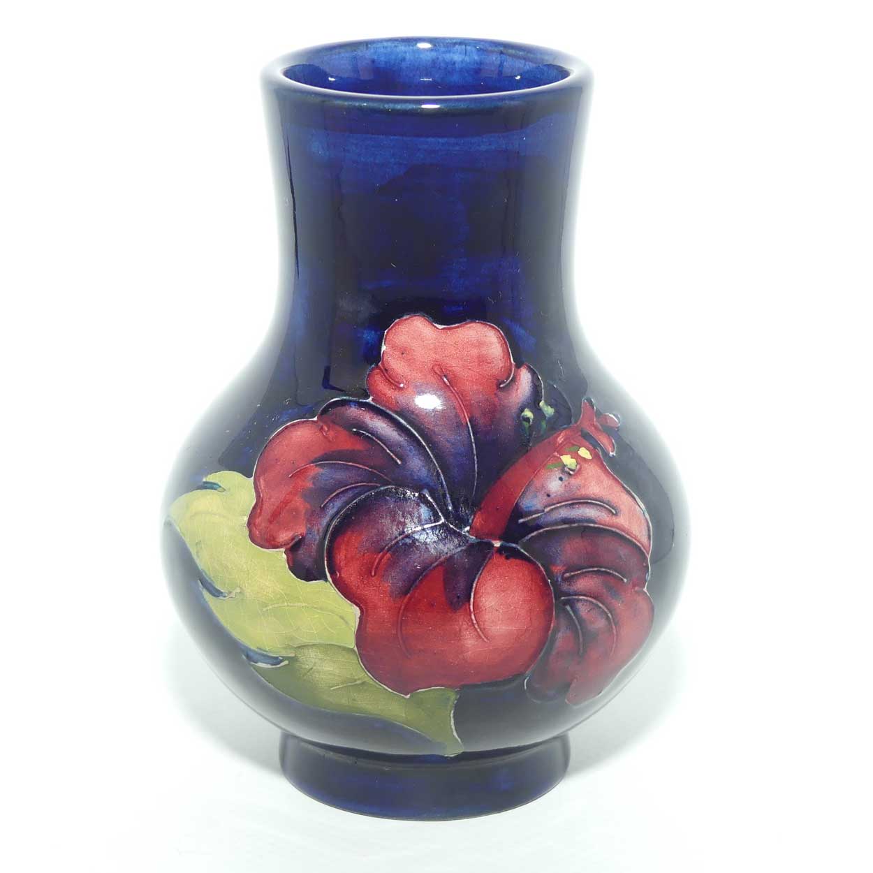 Walter Moorcroft Hibiscus small vase | Blue