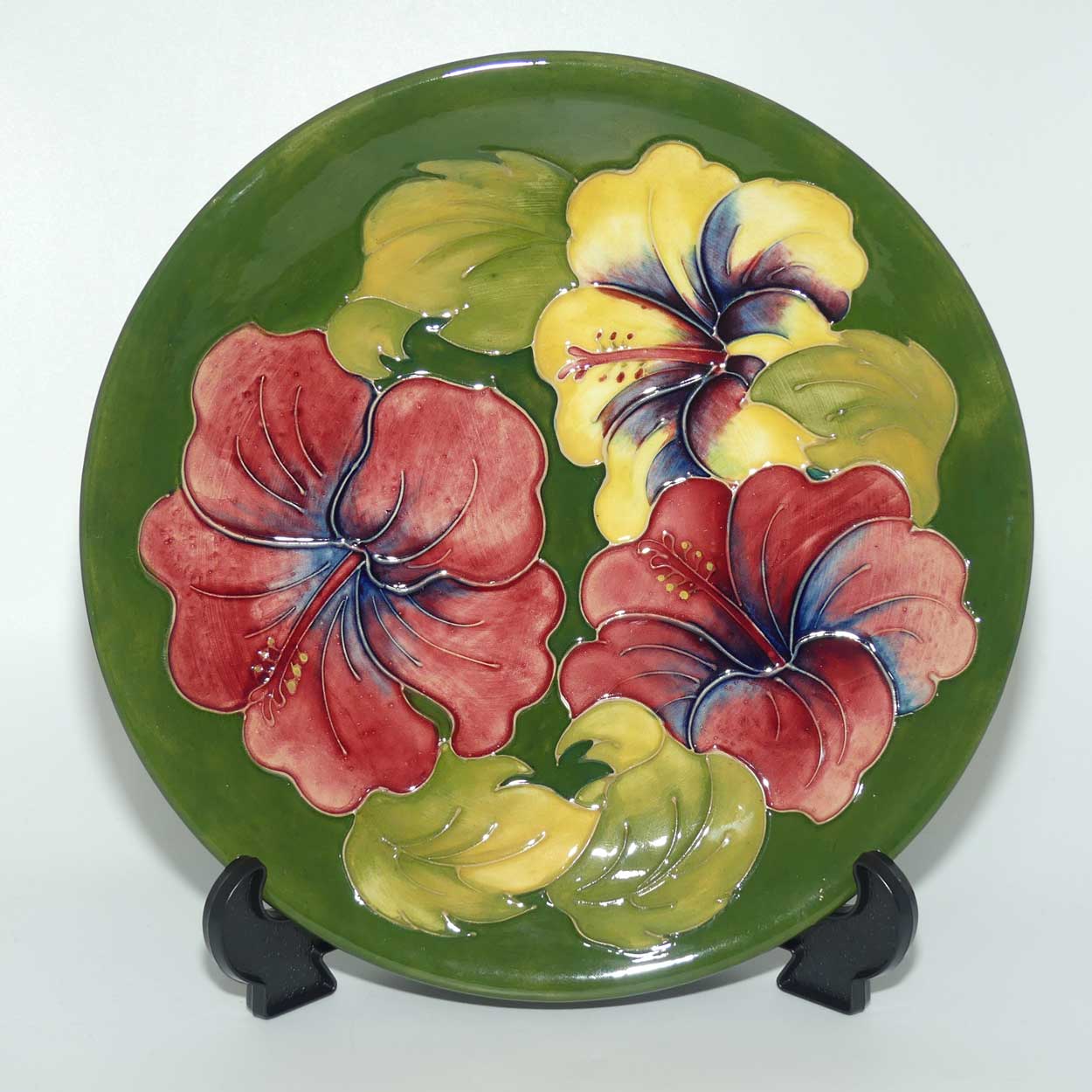 Walter Moorcroft Hibiscus (Green) plate | 26cm #1