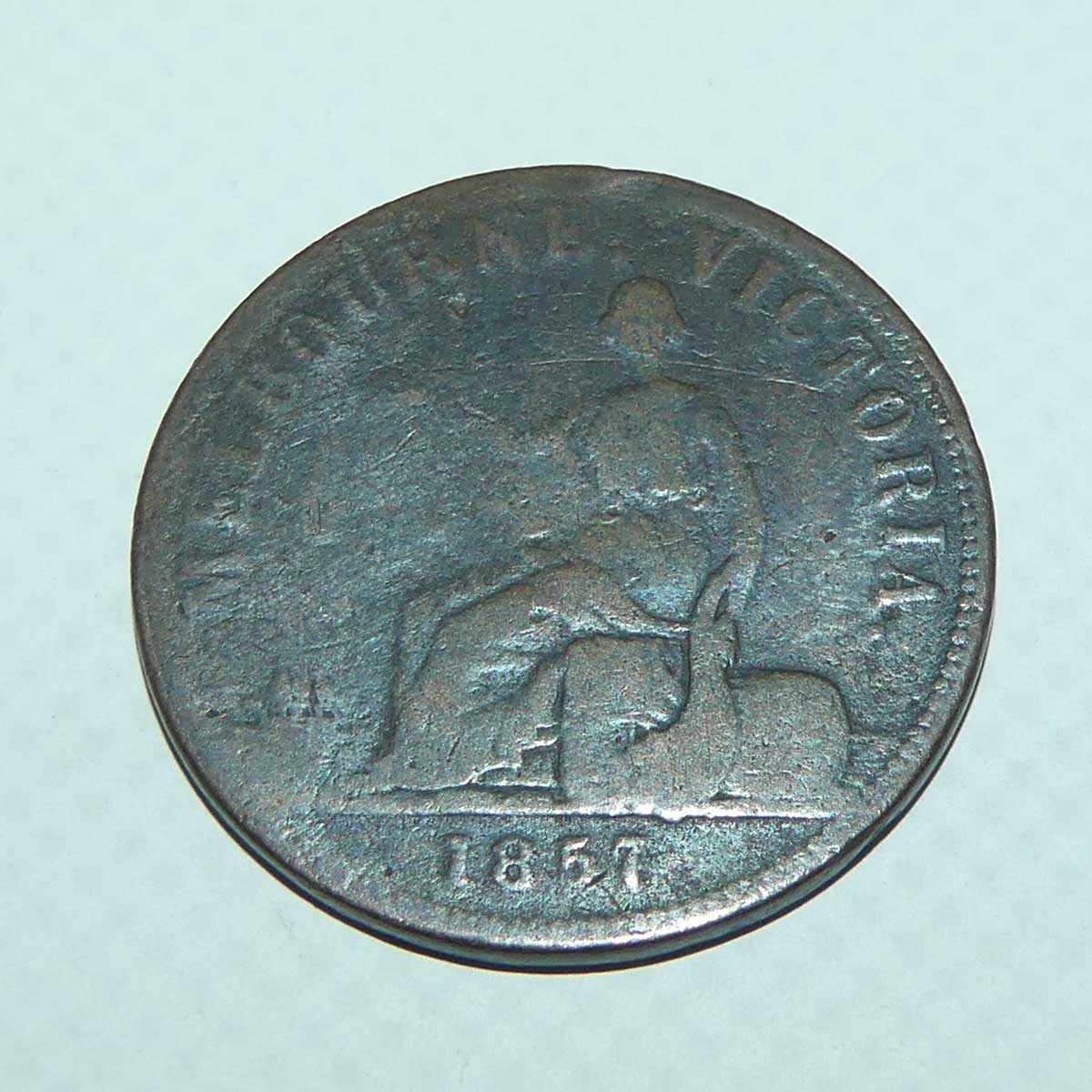 Token | 1 Penny | Hide & De Carle, Grocers & Wine Merchants, Melbourne, Victoria 1857