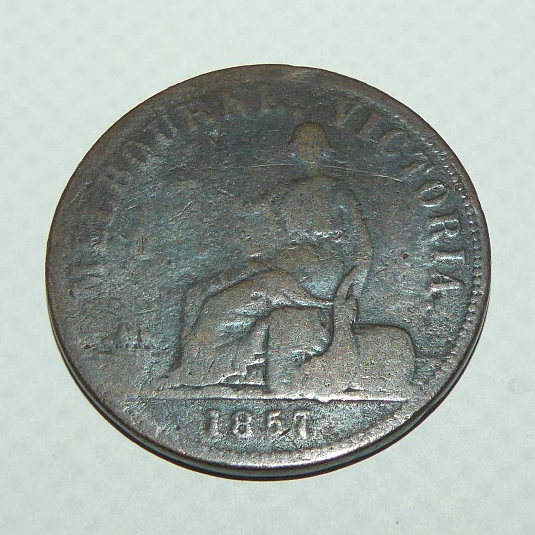 Token | 1 Penny | Hide & De Carle, Grocers & Wine Merchants, Melbourne, Victoria 1857