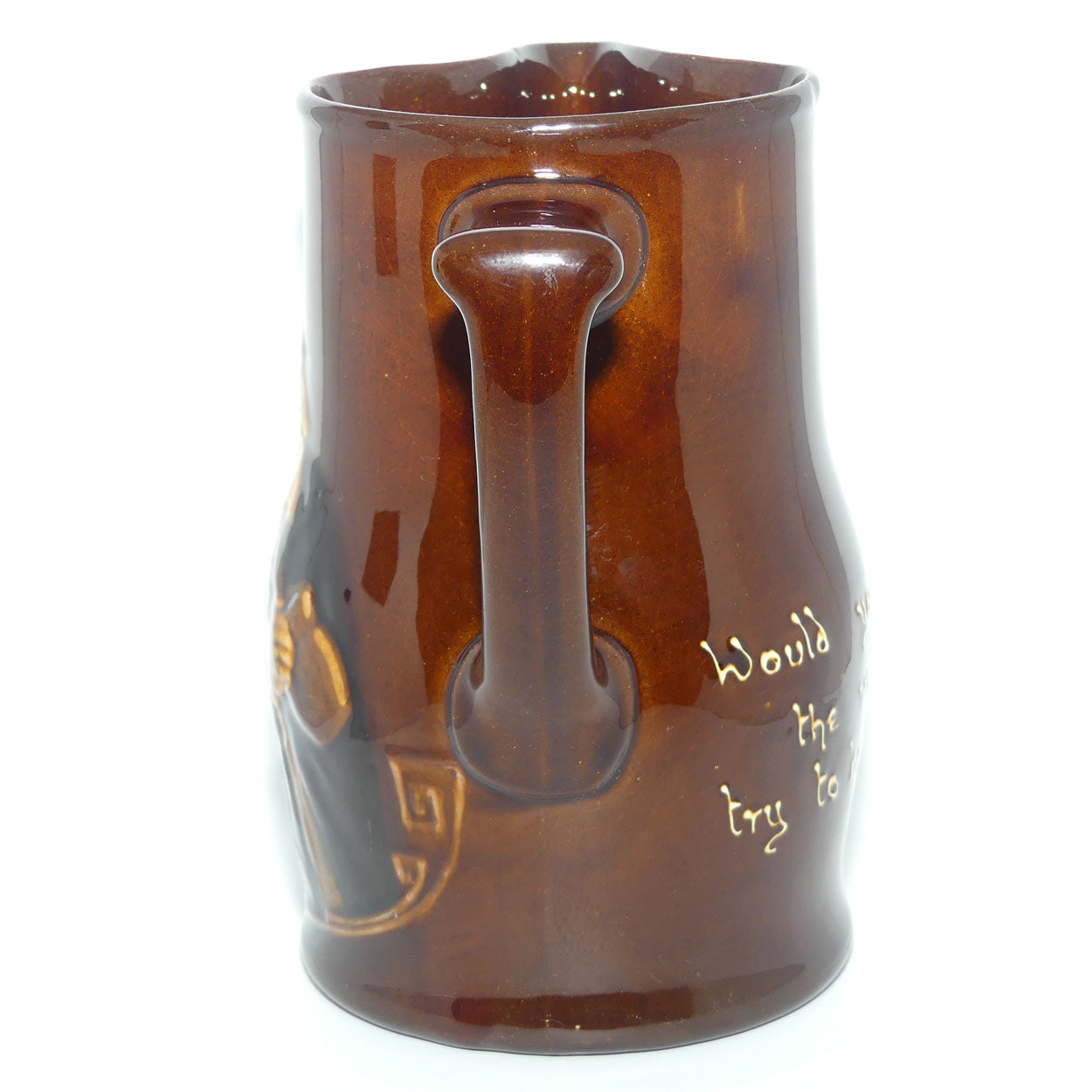 Royal Doulton Kingsware jug | Hogarth | Large | Motto: Would You Know the Value of Money