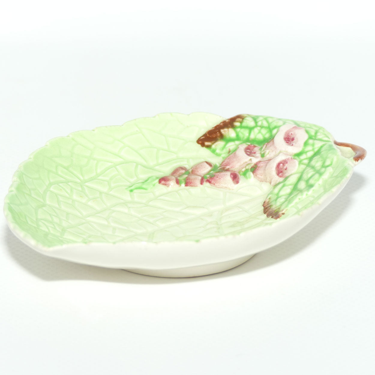 Carlton Ware Hollyhocks on Darker Green pattern dish | 13cm wide