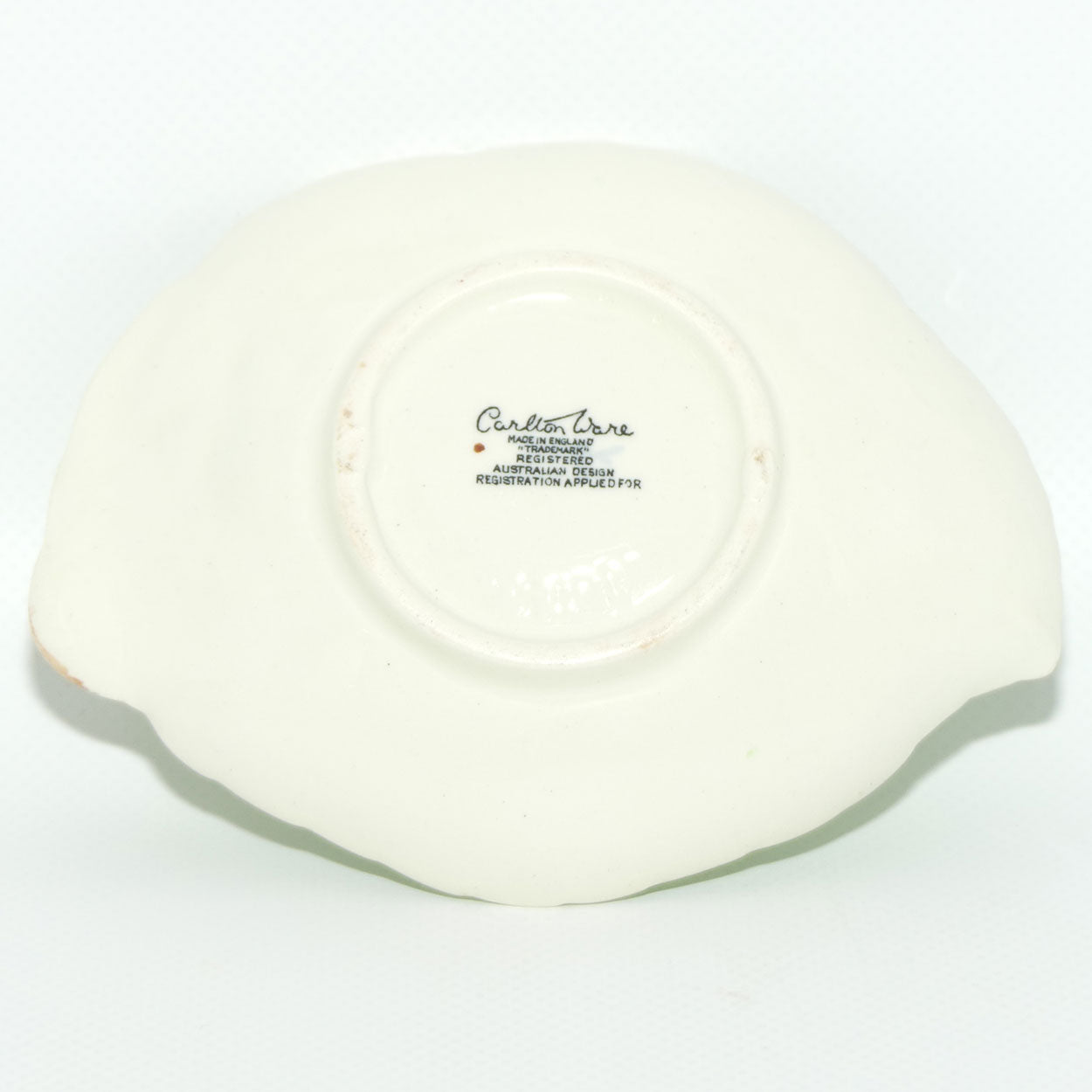 Carlton Ware Hollyhocks on Darker Green pattern dish | 13cm wide