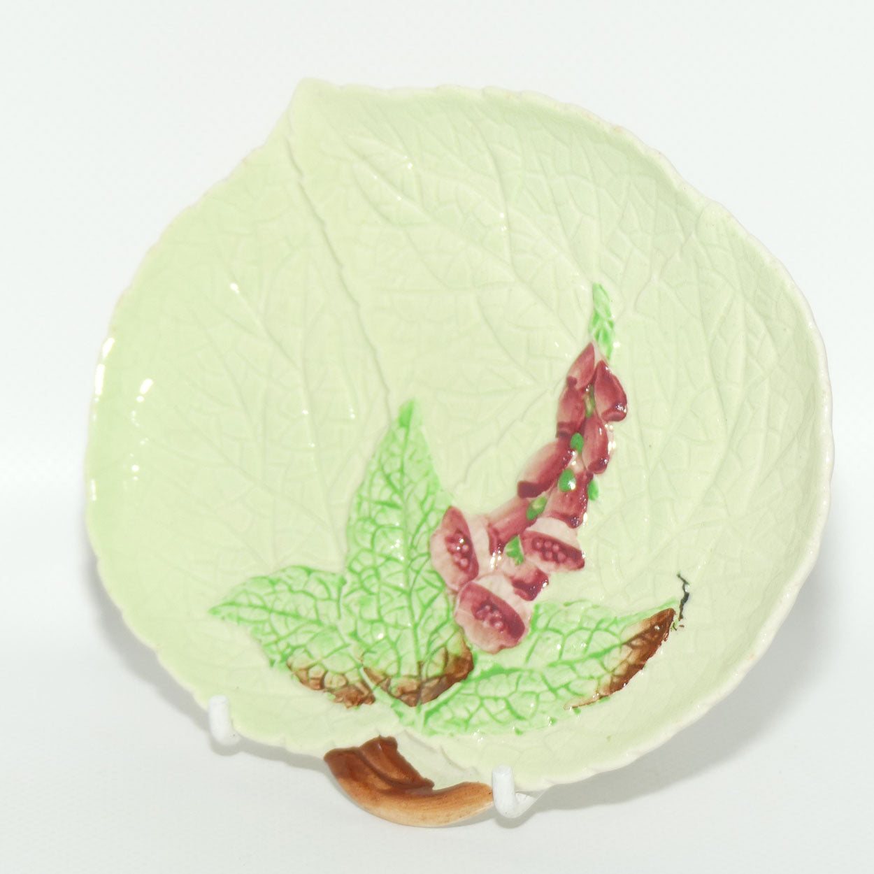 Carlton Ware Hollyhocks pattern small dish | 14.5cm wide | Green
