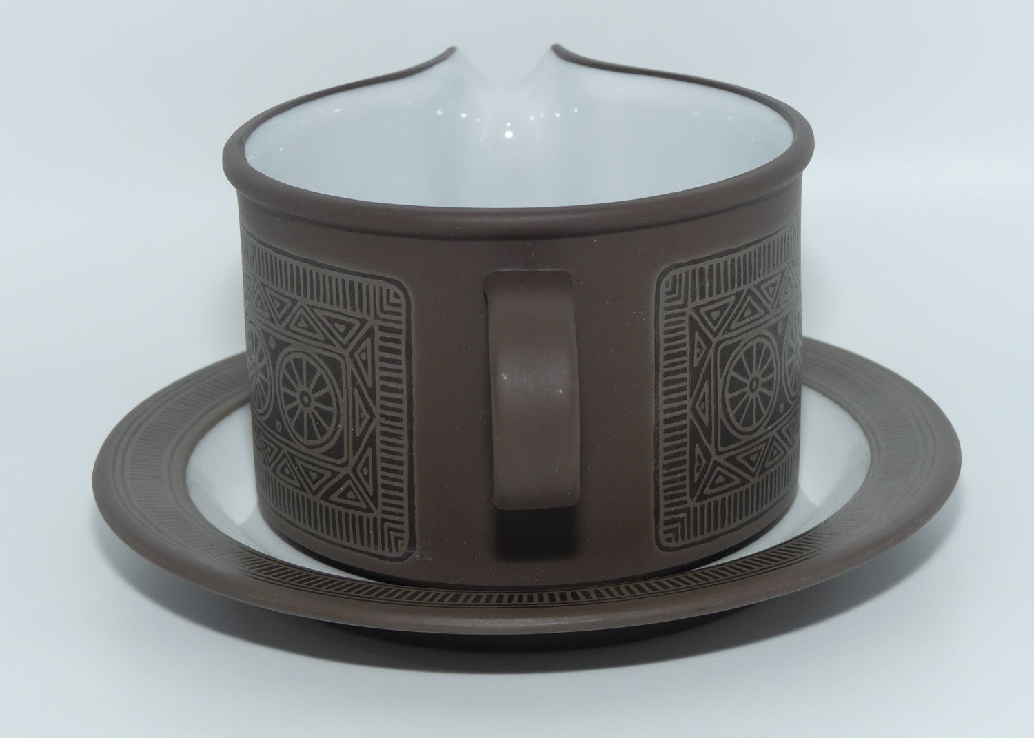 Vintage Retro Hornsea England Palatine gravy jug and underplate