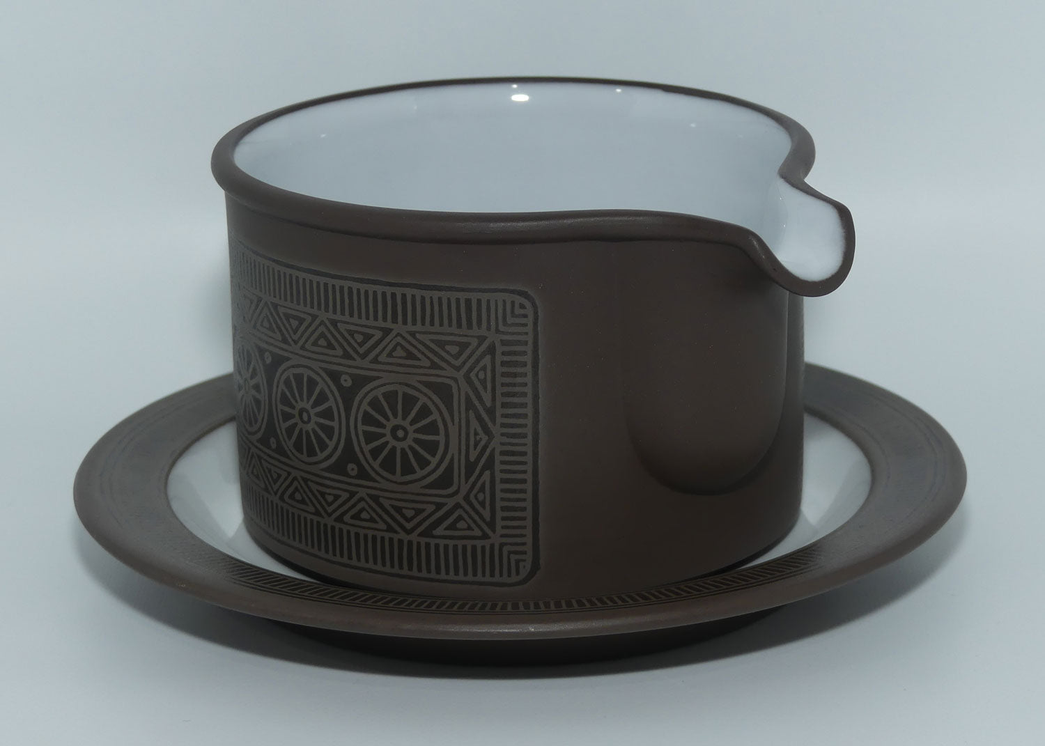 Vintage Retro Hornsea England Palatine gravy jug and underplate