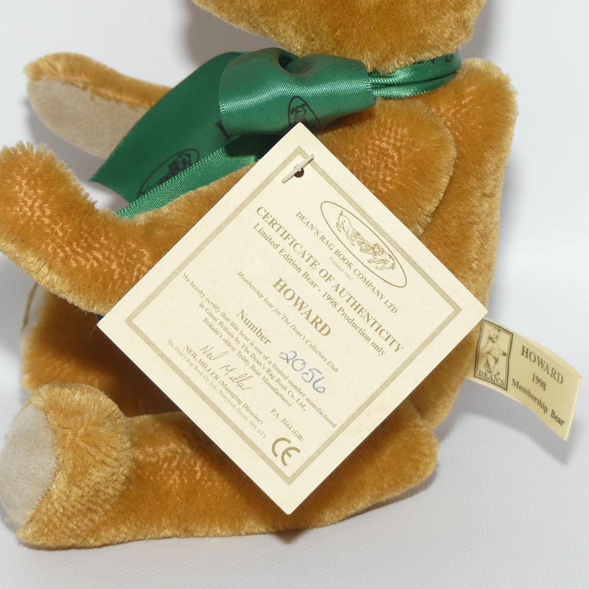 Dean's Rag Book Company Collectors Club Bear | Howard | LE #2056