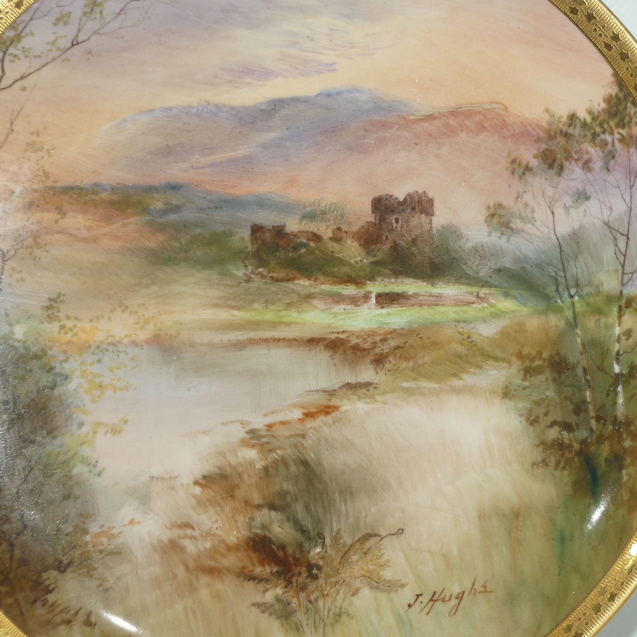 Royal Doulton hand painted Inverlochy Castle plate (Hughes)