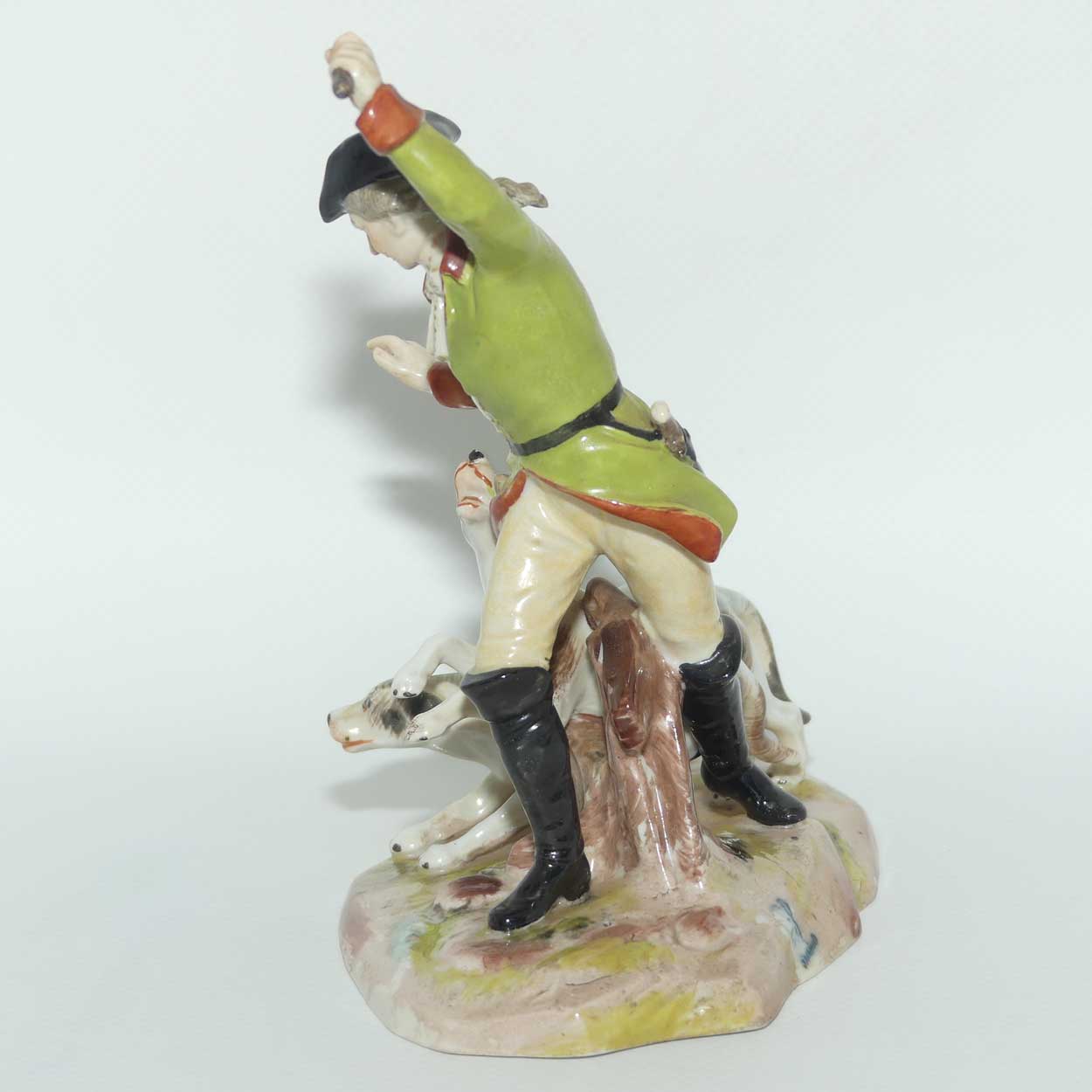 Dresden figure group | 18th Century Gentlemen with Hunting Dogs