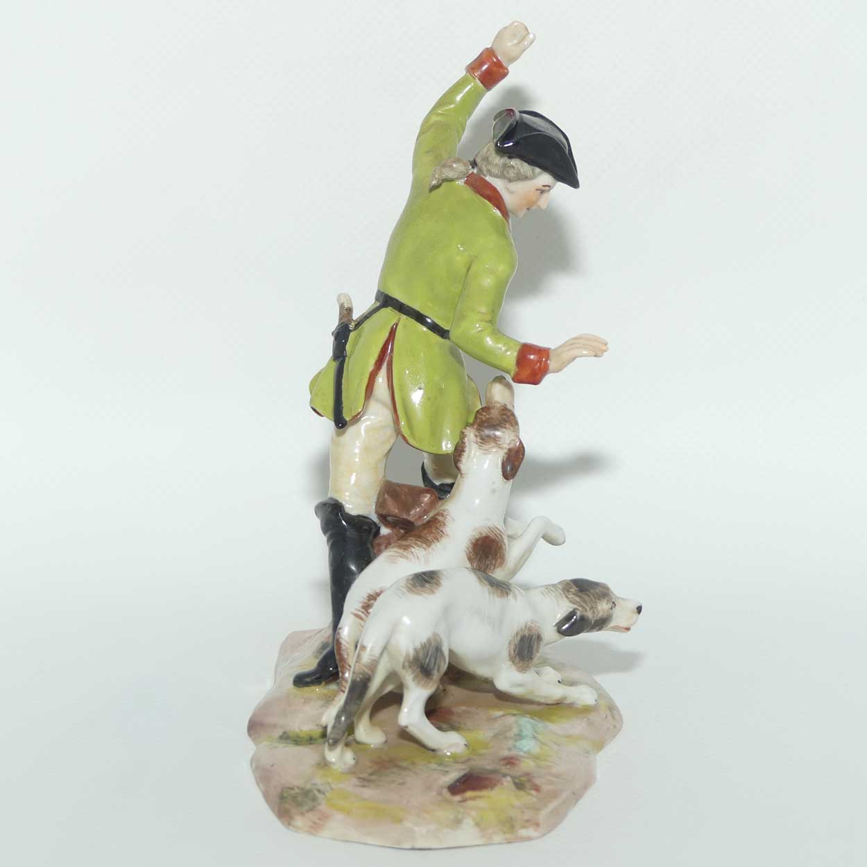 Dresden figure group | 18th Century Gentlemen with Hunting Dogs