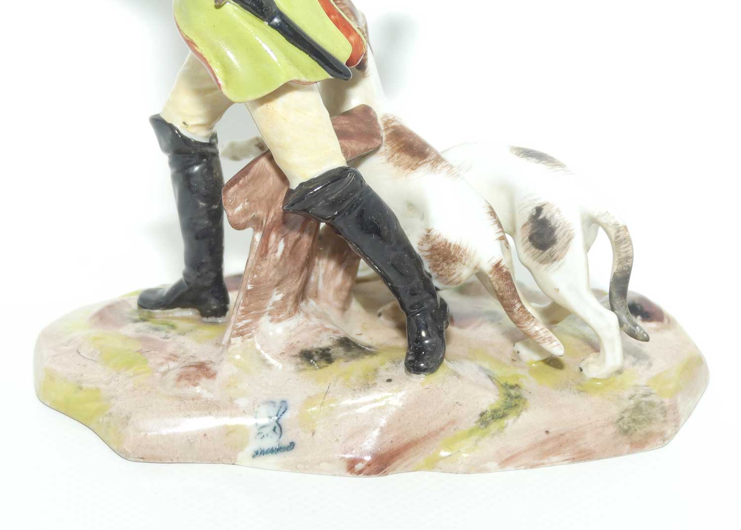 Dresden figure group | 18th Century Gentlemen with Hunting Dogs