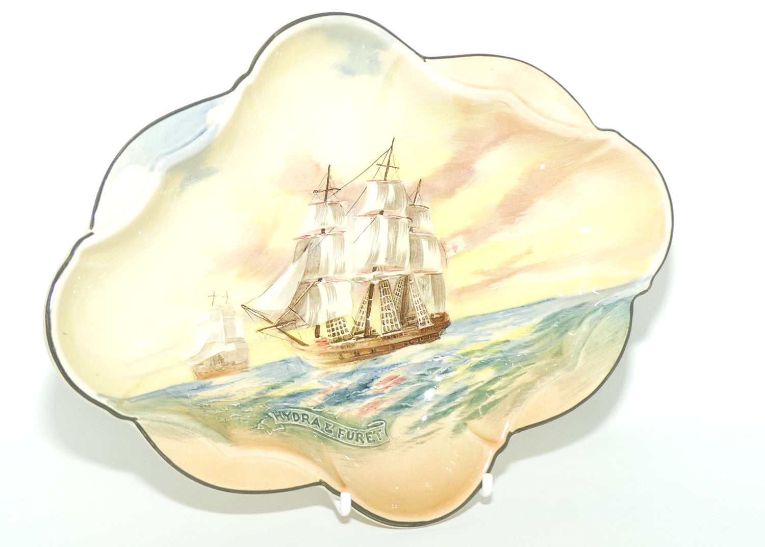 Royal Doulton Famous Ships Hydra & Furei quatrefoil dish D5957 |#1