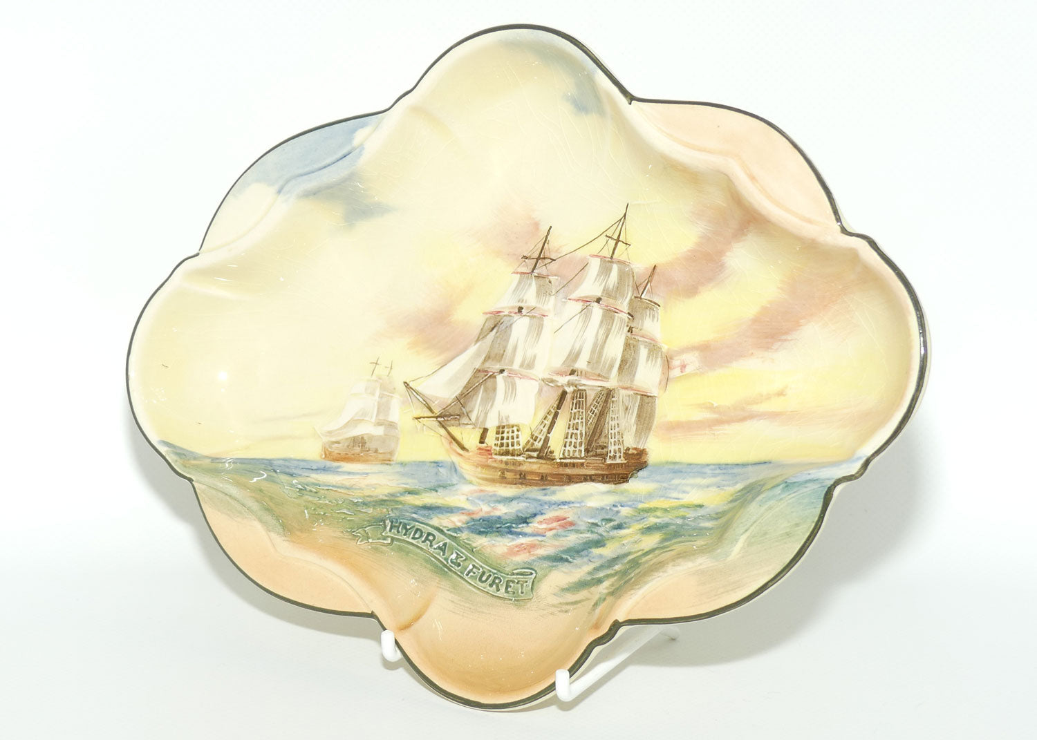 Royal Doulton Famous Ships Hydra & Furei quatrefoil dish D5957 |#1
