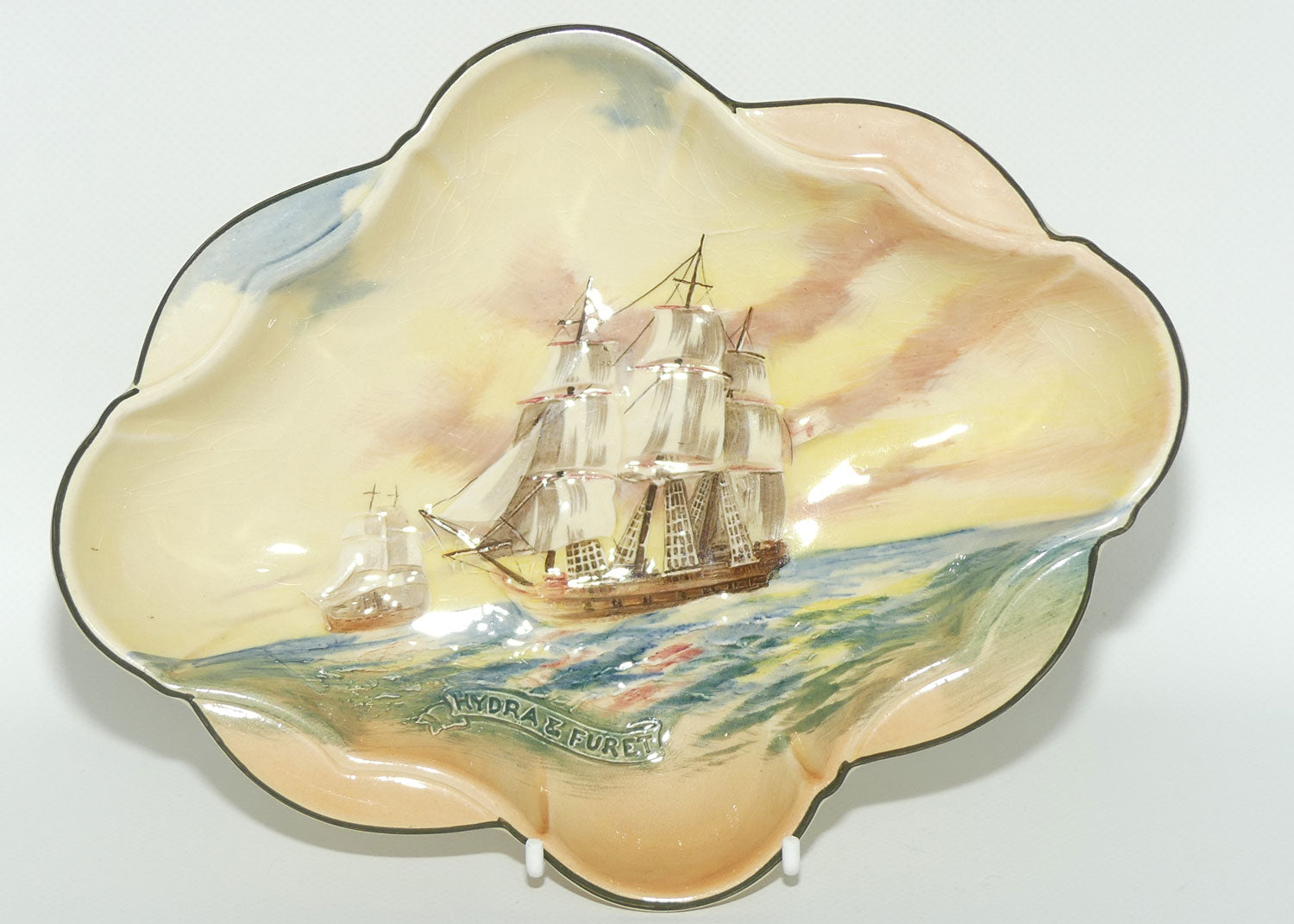 Royal Doulton Famous Ships Hydra & Furei quatrefoil dish D5957 |#1