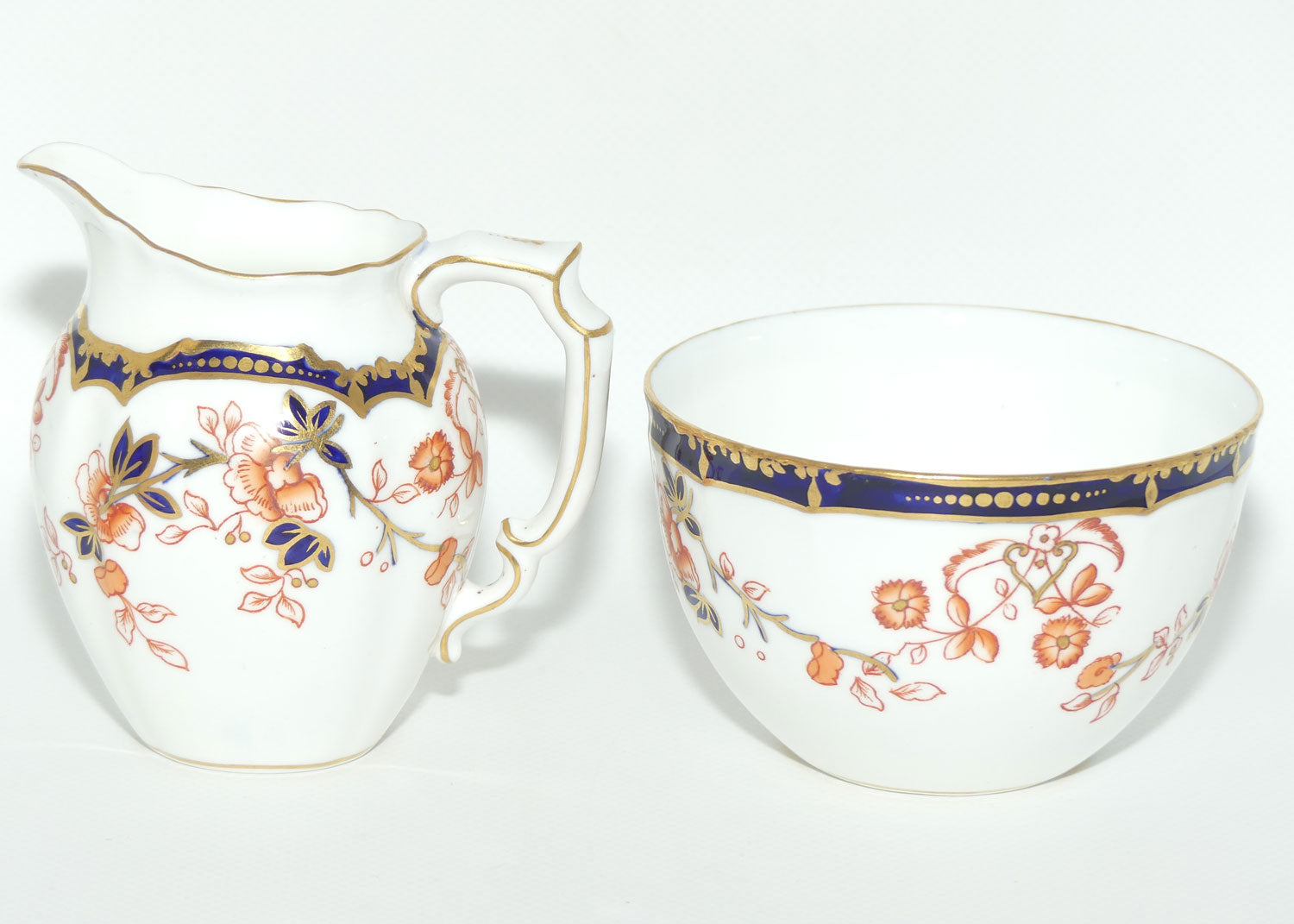 Royal Crown Derby pattern 6449 milk jug and sugar bowl | c.1916