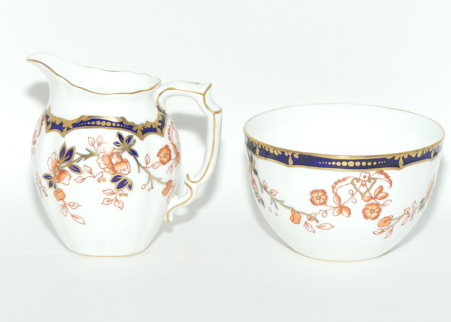 Royal Crown Derby pattern 6449 milk jug and sugar bowl | c.1916