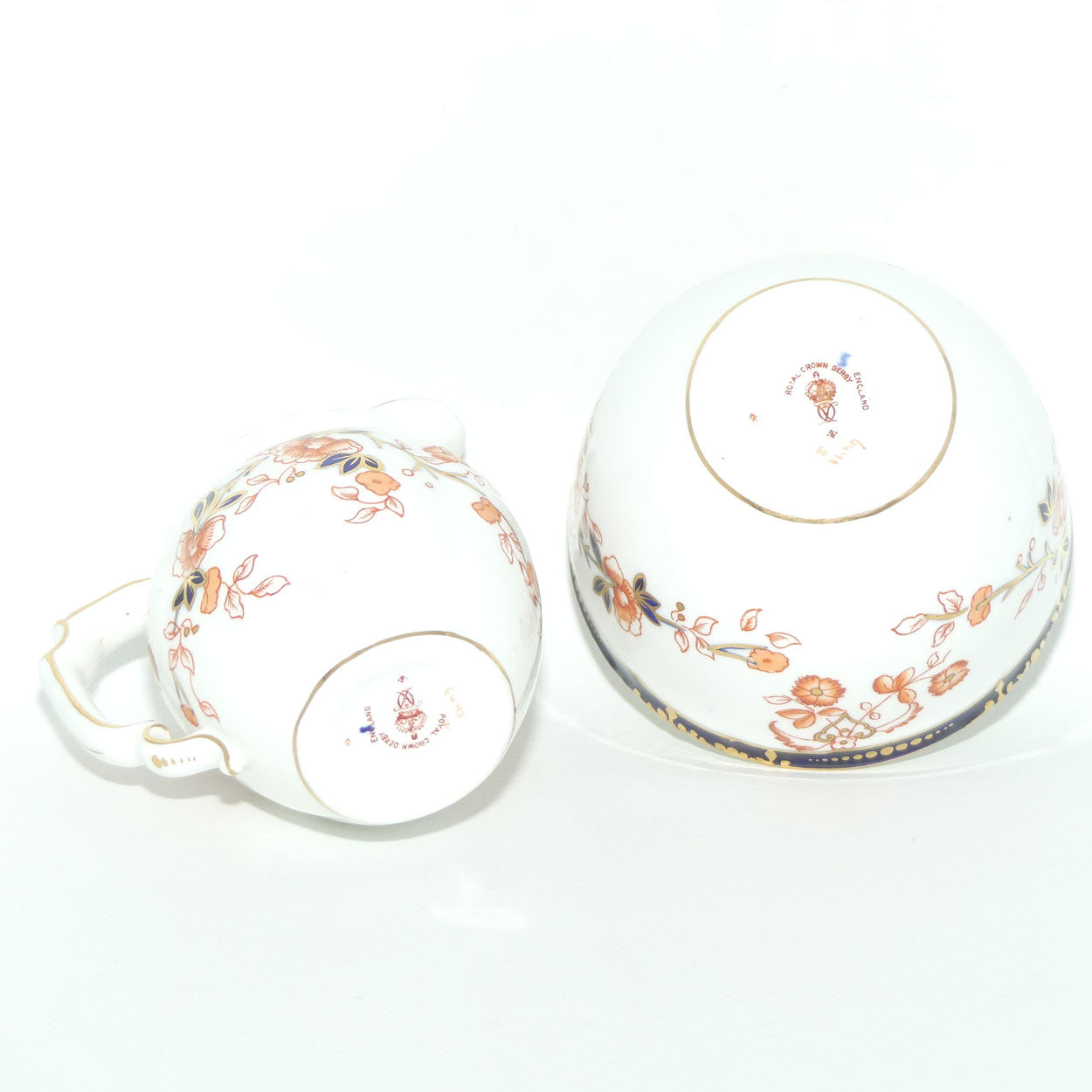 Royal Crown Derby pattern 6449 milk jug and sugar bowl | c.1916