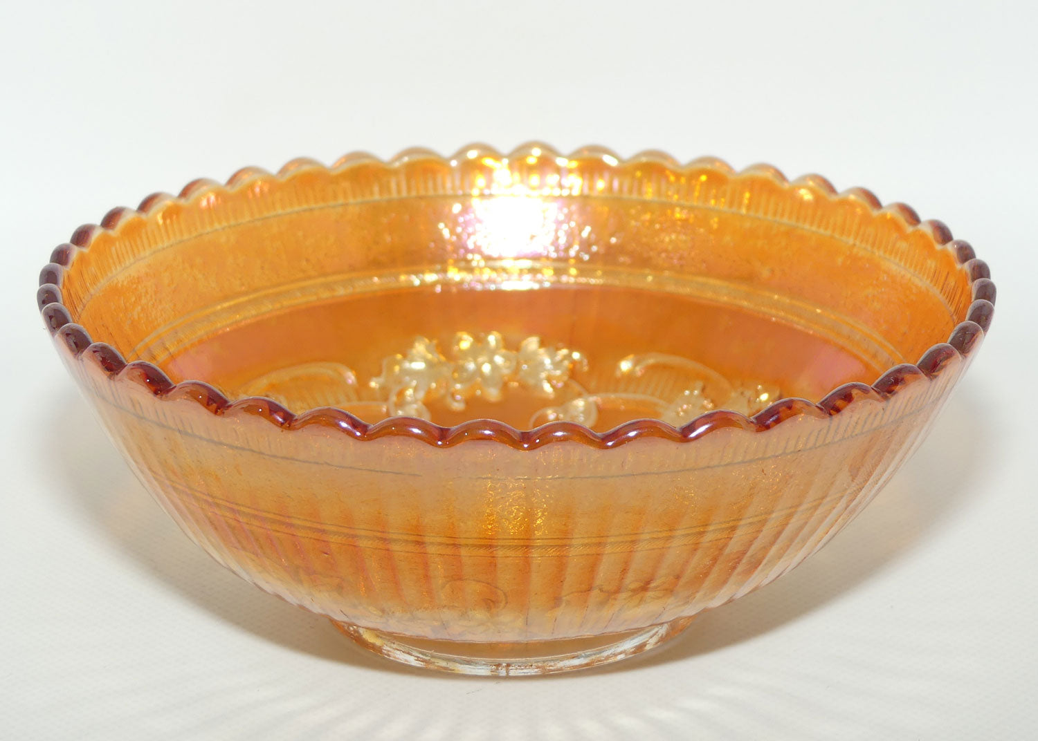 Imperial Marigold Carnival Glass bowl | 18.5cm diam