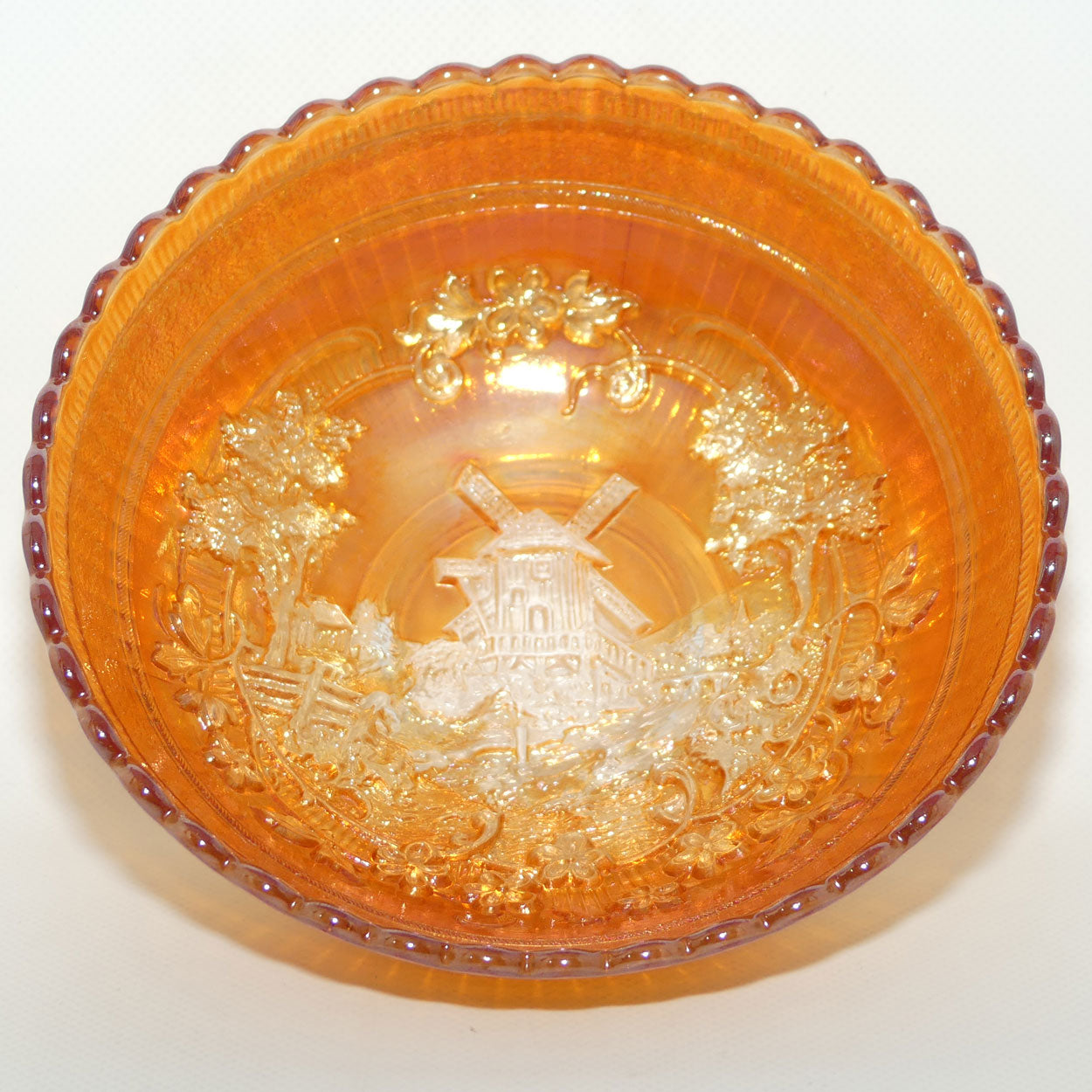 Imperial Marigold Carnival Glass bowl | 18.5cm diam