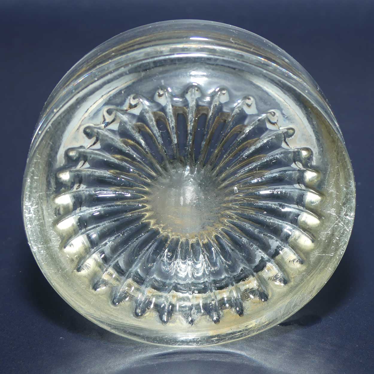 Edwardian era hinged Brass Lid and Glass base Inkwell