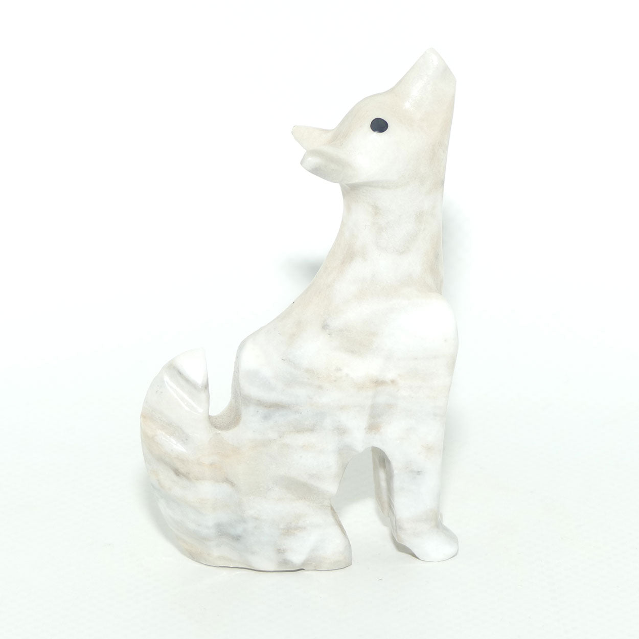 Small Carved Onyx Howling Wolf figure