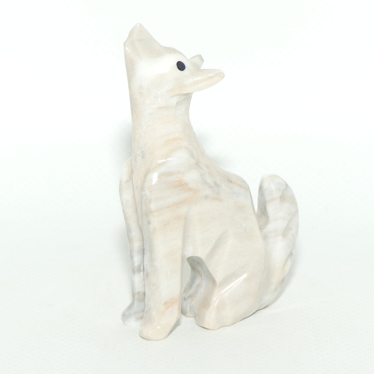 Small Carved Onyx Howling Wolf figure