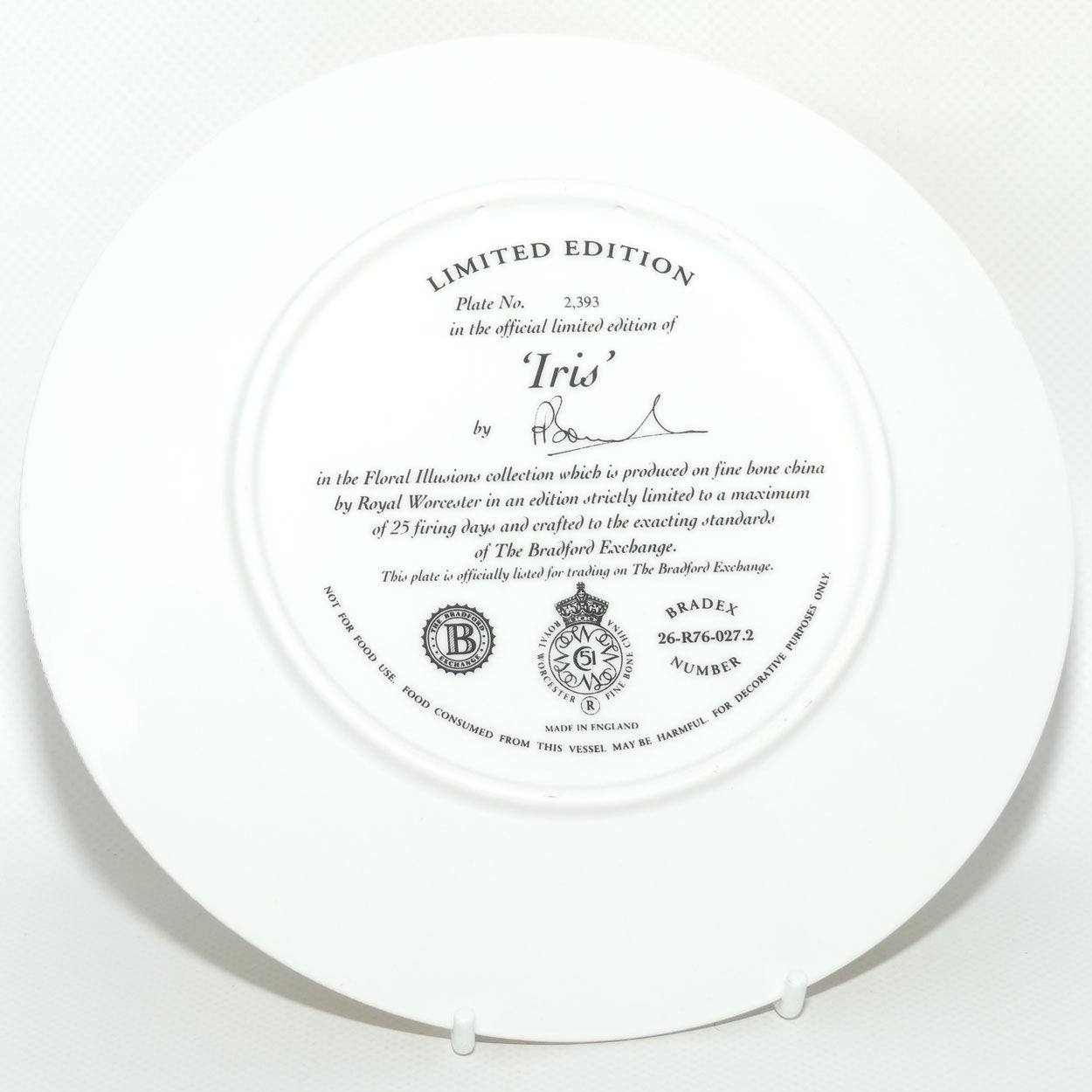 Bradex 26 R76 027.2 plate | Floral Illusions | Iris
