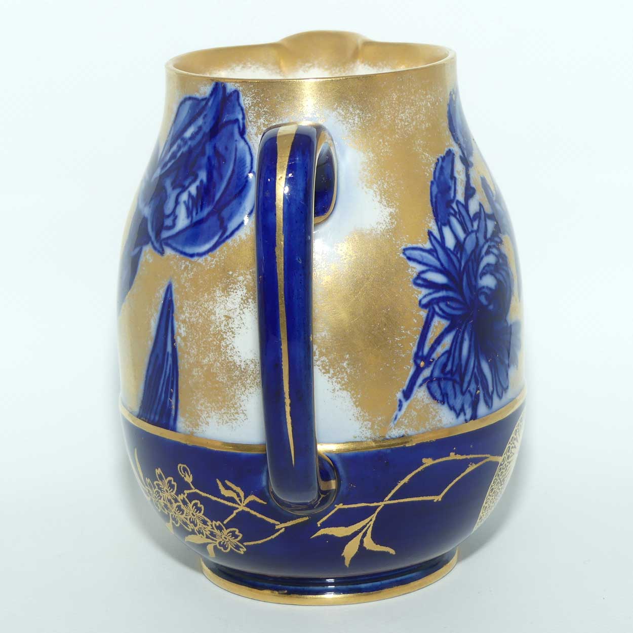 Royal Doulton Blue Iris and Daffodil jug with gilt highlights | A1147