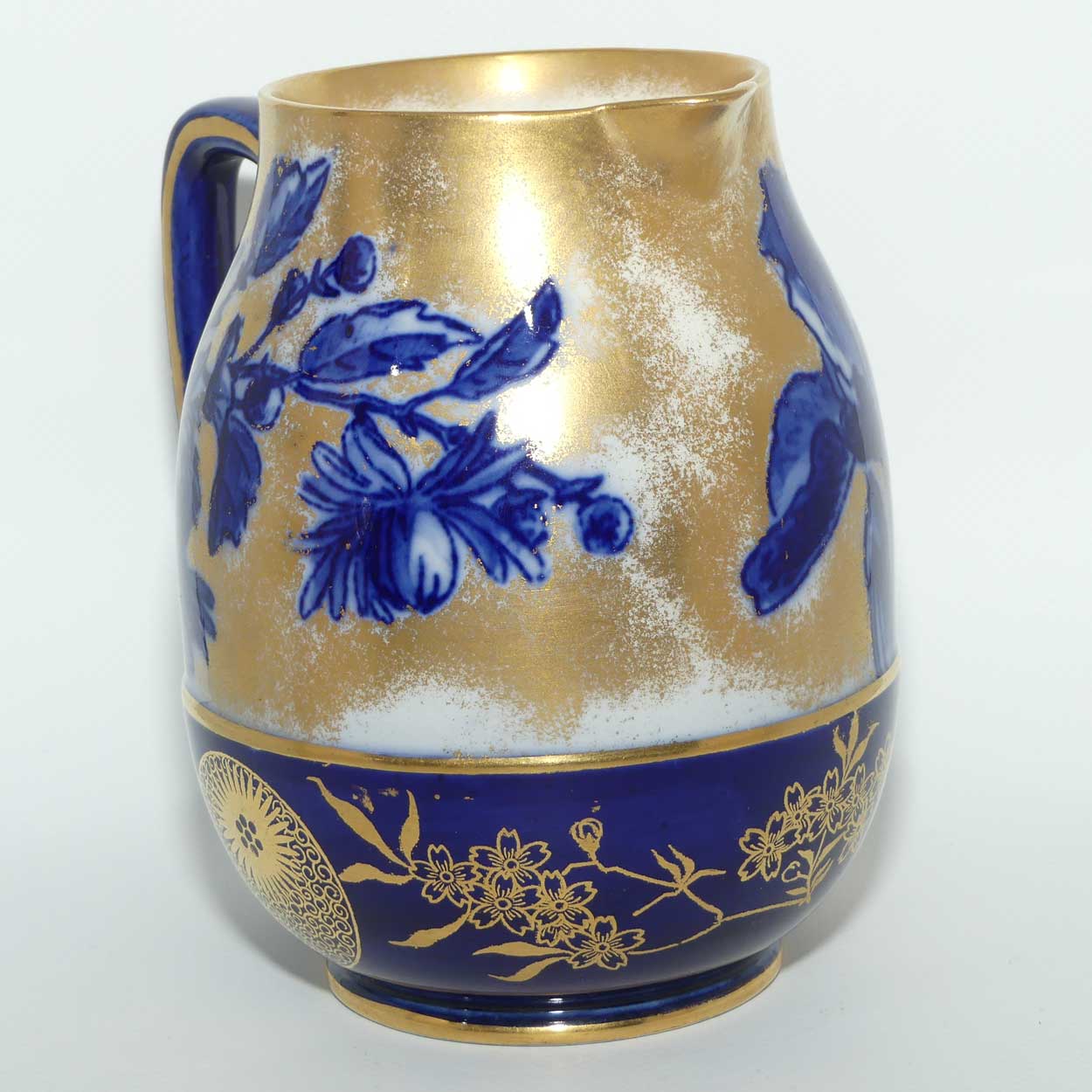 Royal Doulton Blue Iris and Daffodil jug with gilt highlights | A1147